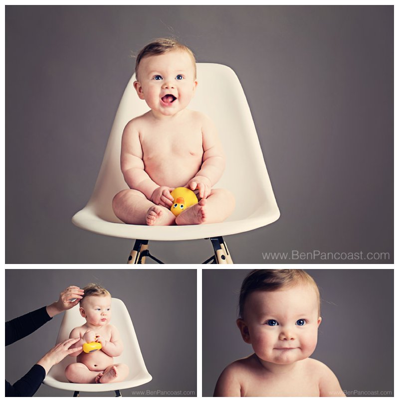 Newborn baby pictures at Ben Pancoast Photographys studio at the box factory.