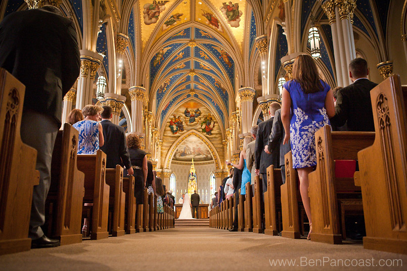 A wedding at the Basilica of the Sacred Heart at Notre Dame.